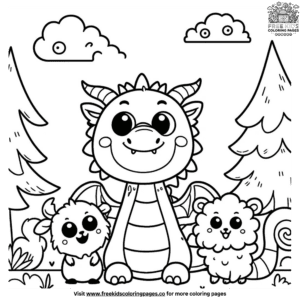 Cartoon Dragon Coloring Pages