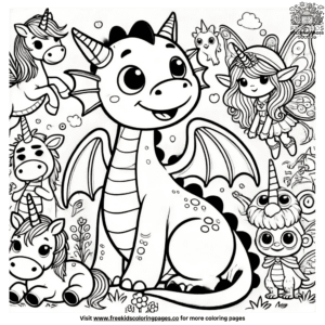 Happy Cartoon Dragon Coloring Pages