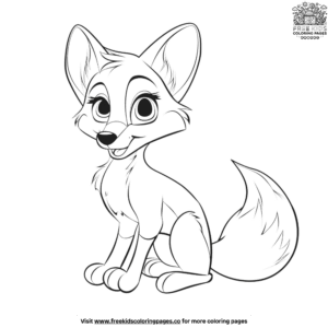 Exciting cartoon fox coloring pages