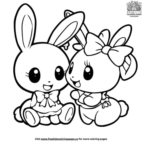 Fun cinnamoroll and kuromi coloring pages