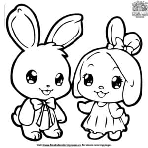 Cheerful cinnamoroll and kuromi coloring pages