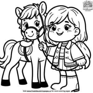 Fun girl horse coloring pages