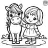 Exciting Girl And Horse Coloring Pages