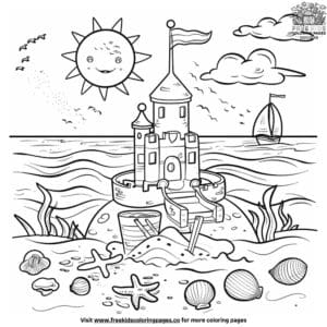 Preschool Beach Coloring Pages