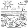 Fun Beach Castle Coloring Pages For Preschoolers