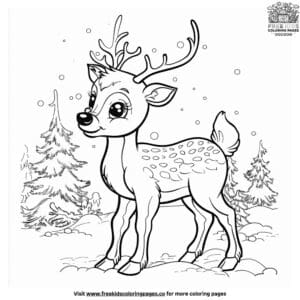 Reindeer coloring pages for kids