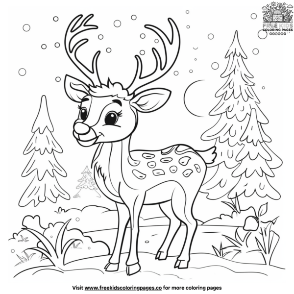 Reindeer Coloring Pages For Kids