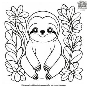 Sloth Coloring Pages for Kids