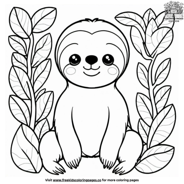 Sloth Coloring Pages for Kids