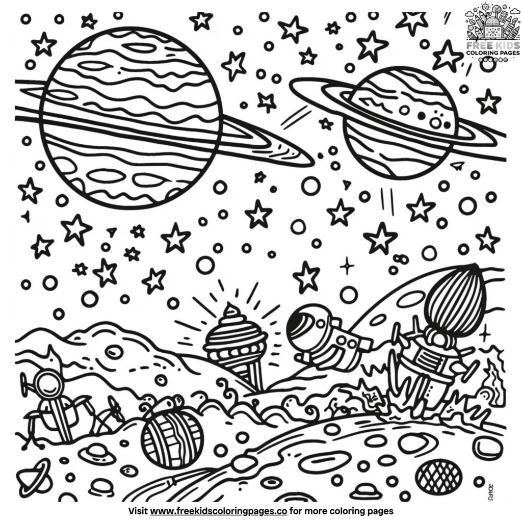 Creative And Cool Space Coloring Pages