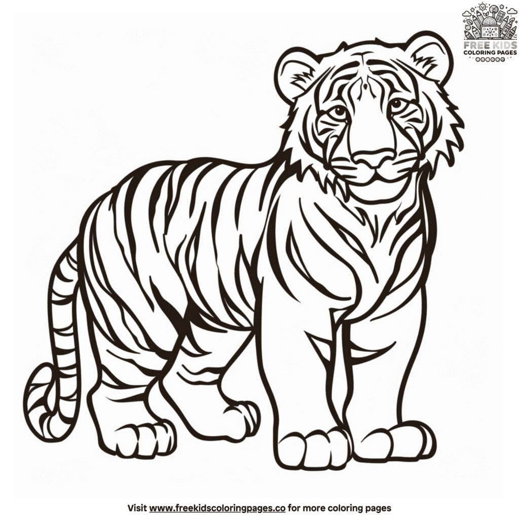 Fun tiger coloring pages for kids