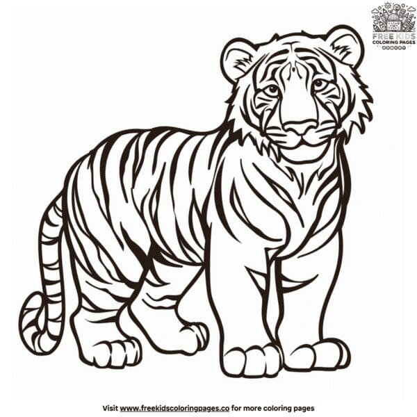 Tiger coloring pages for kids