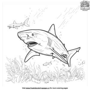 Easy educational shark coloring pages for kids