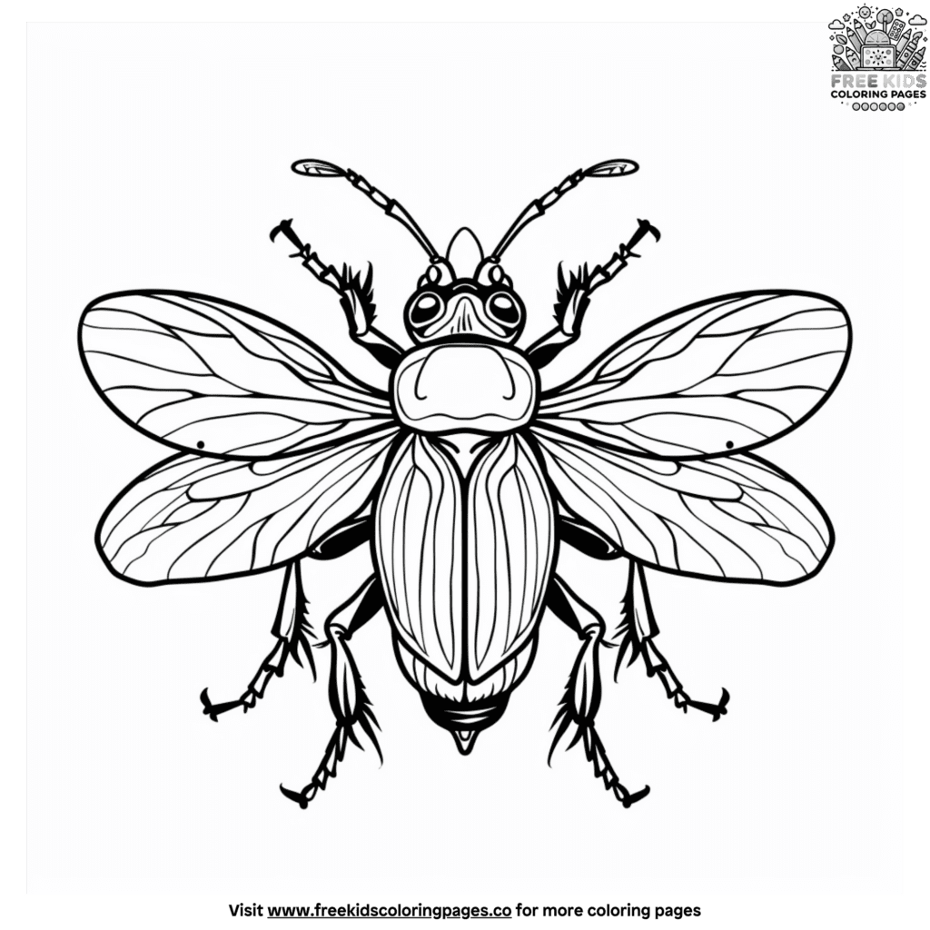 Bug coloring pages for kids