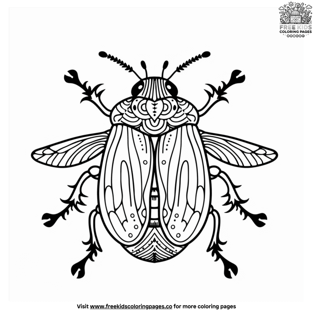 Bug coloring pages for kids