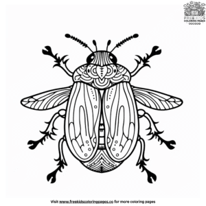 Lined bug coloring pages