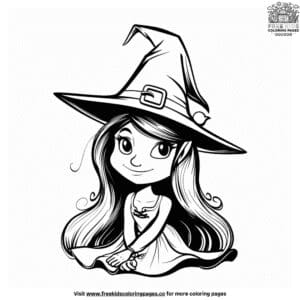 Cartoon witch coloring pages