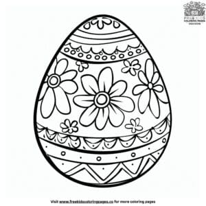 Simple easter egg coloring pages