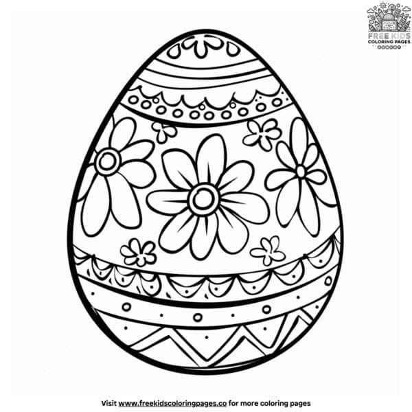 Simple easter egg coloring pages