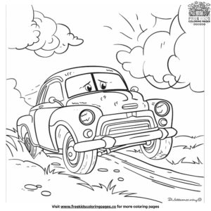 Entertaining car coloring pages