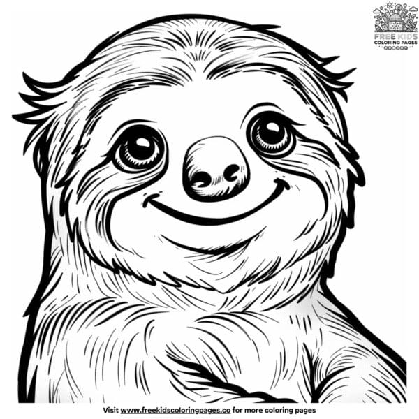 Funny sloth coloring pages