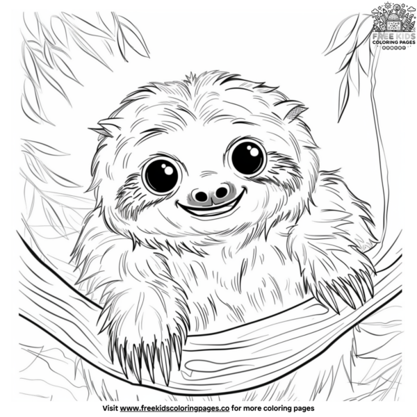Funny Sloth Coloring Pages