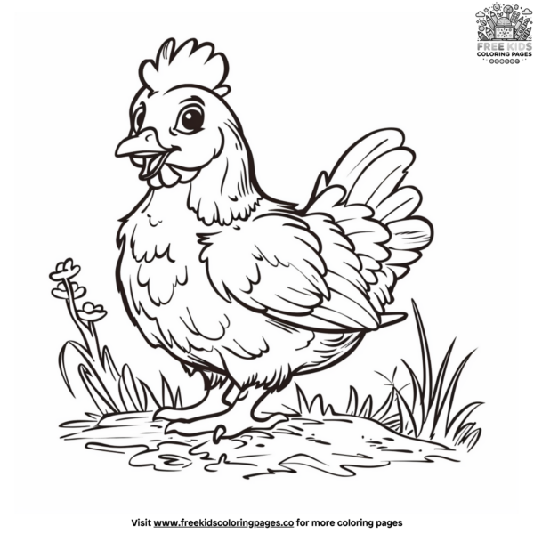 Funny Chicken Coloring Pages