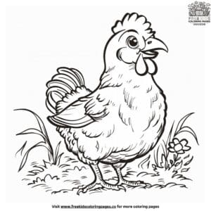 Cartoon Chicken Coloring Pages