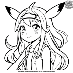 Girl pokémon trainer coloring pages