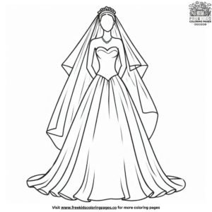 Wedding dress coloring pages