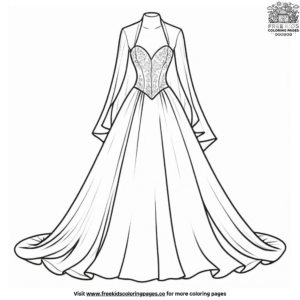 Spring Wedding Dress Coloring Pages