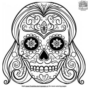 Female Sugar Skull Coloring Pages