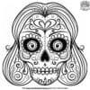 Beautiful Lady Sugar Skull Coloring Pages