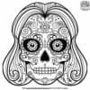 Elegant Female Sugar Skull Coloring Pages