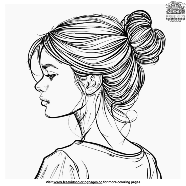Updo Realistic Girl Coloring Pages