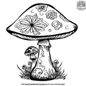 Hippie Mushroom Coloring Pages