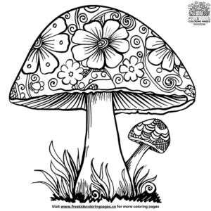 Floral Decorative Mushroom Coloring Pages