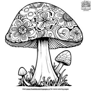 Cool Hippie Mushroom Coloring Pages