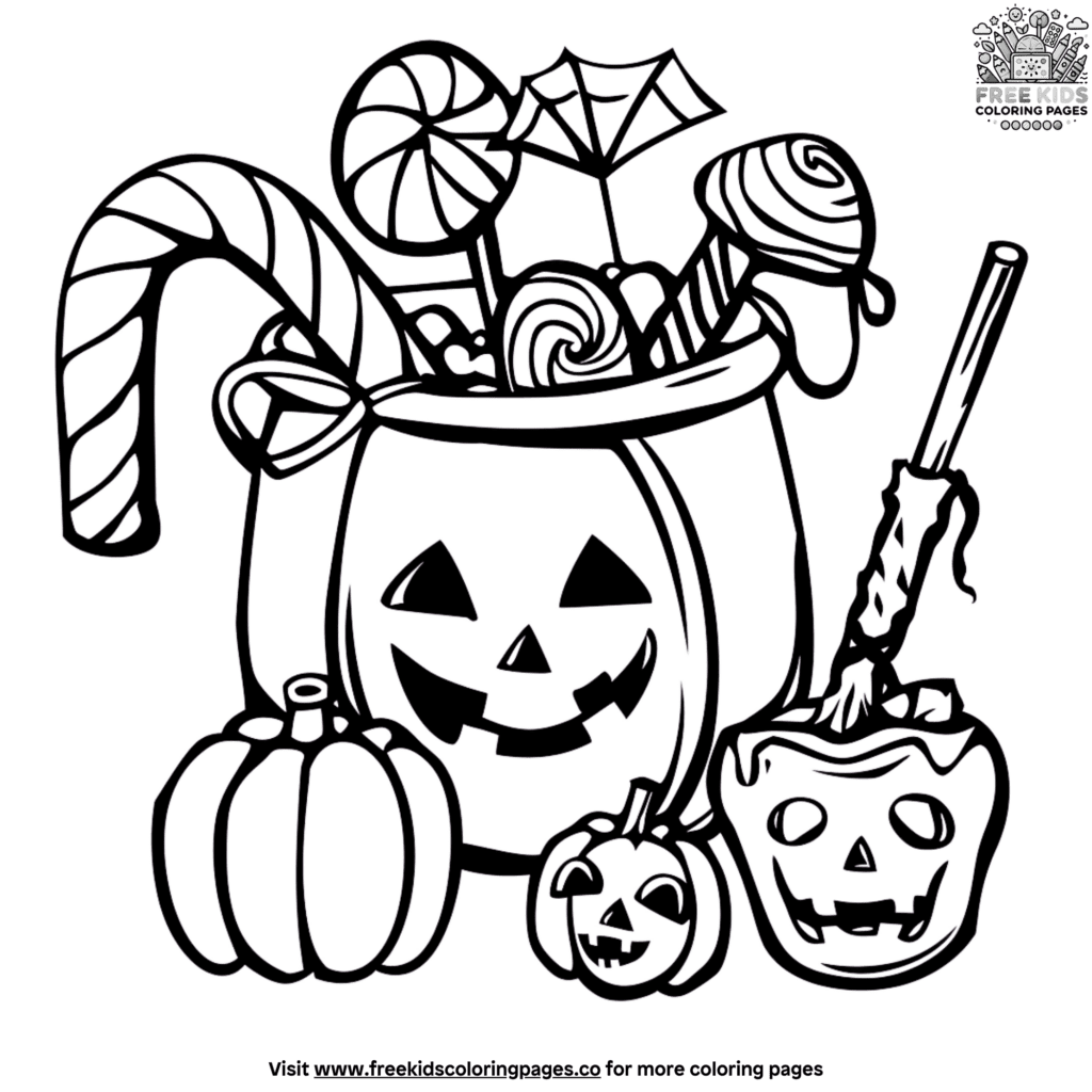 Halloween candy coloring pages