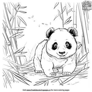 Pandas in Nature Coloring Pages