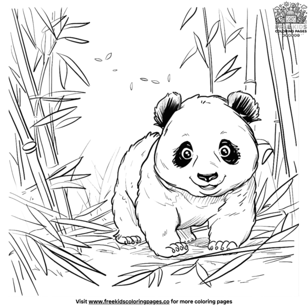 Pandas in Nature Coloring Pages