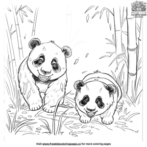 Enchanting Pandas in Nature Coloring Pages