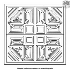 Mindful Geometric Relaxing Coloring Pages