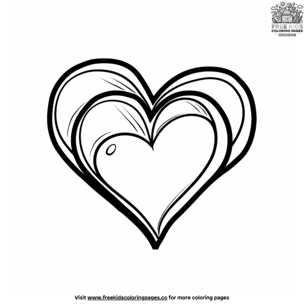 Heart love coloring pages