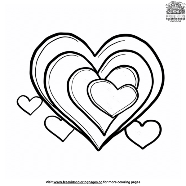 Affectionate heart coloring pages