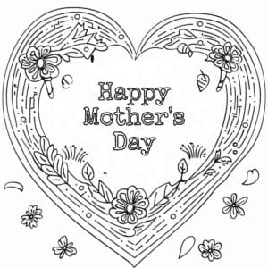 Cute Mother's Day Card Coloring Pages