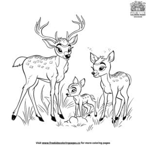 Deer Family Coloring Pages