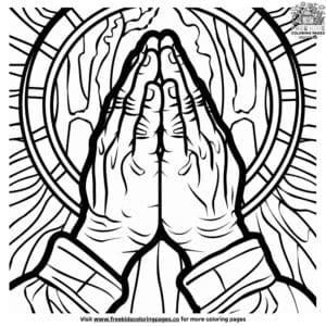 Jesus' Praying Hands Coloring Pages