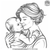 Adorable Mom And Baby Coloring Pages