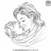 Lovely Mom And Baby Coloring Pages